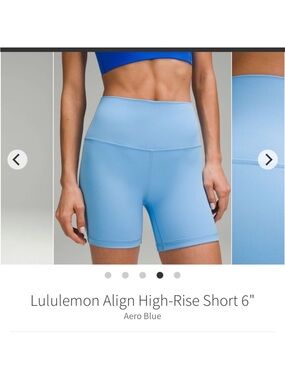 Lululemon Align High Rise Shorts 6” Aero Blue Sz 2